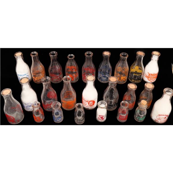 Pyro Round Milk Bottles, Mostly Midwest, 22  [168411]