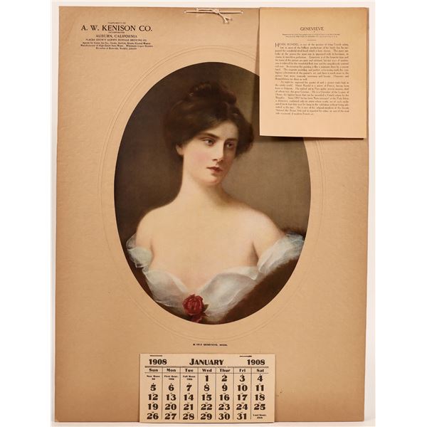 Buffalo Brewing Co. Advertising Art "Genevieve" Calendar  [170047]