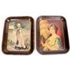 Image 1 : Marguerite and Chrysanthmum Girl Beer Trays (2)  [170353]