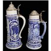 Image 2 : German Large Gray/Blue Beer Steins Pair  [170114]