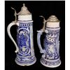 Image 3 : German Large Gray/Blue Beer Steins Pair  [170114]