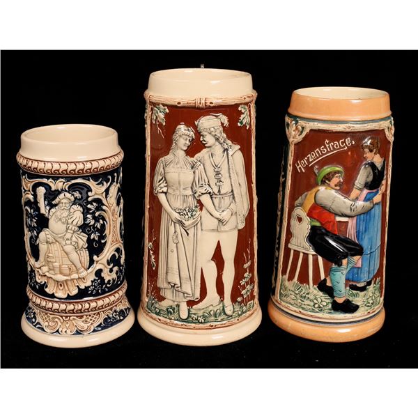 German Vintage Beer Stein Trio  [170111]