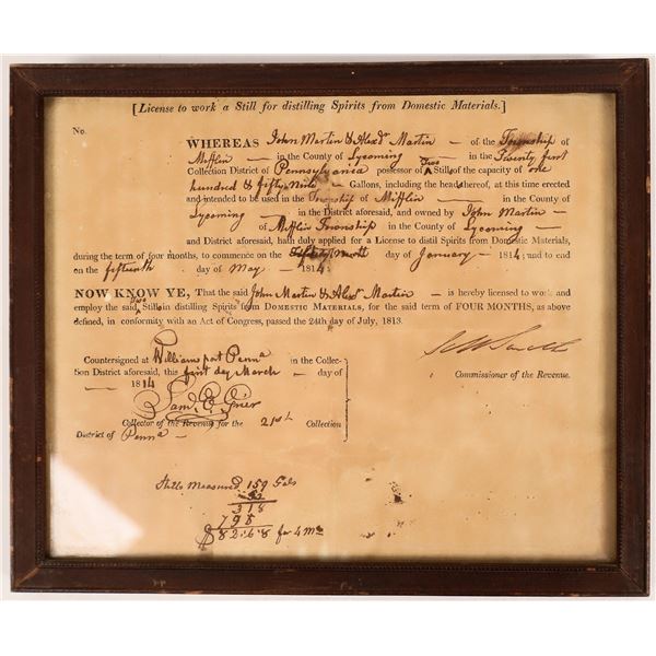 Distillery License, 1814  [158209]