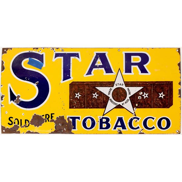 Star Tobacco Metal & Porcelain Sign. CHECK OUT THE GENERAL AMERICANA: SIGNS SECTION FOR OTHER GREAT,