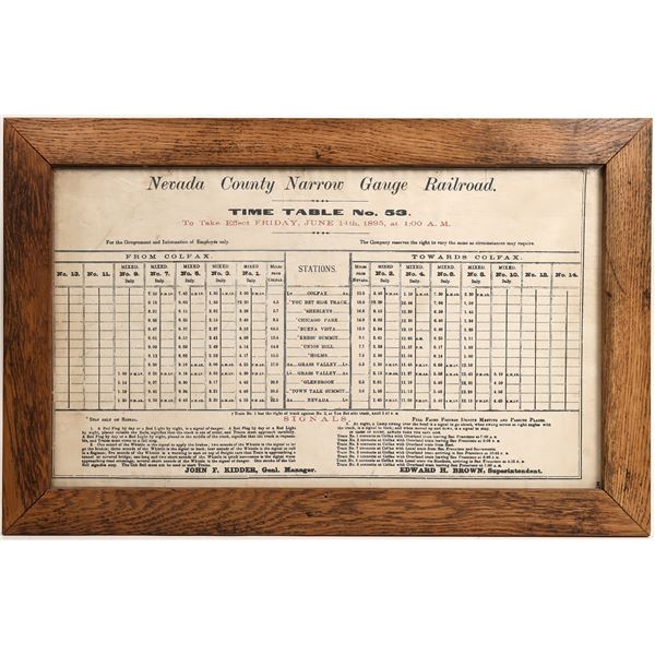 Railroad Timetable, Narrow Gauge    [168817]