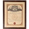 Image 1 : Brotherhood of Railroad Trainmen Framed Charter, 1924  [154557]