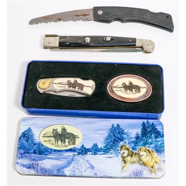 Wolf Folder Knife & Belt Buckle, Camp Saw, Dagger  [169836]