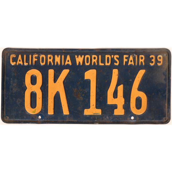 License Plate: California World's Fair 1939  [170055]