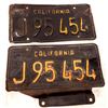 Image 1 : License Plates, California Matched Pair, 1963  [169965]