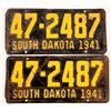 Image 1 : License Plates, South Dakota Matched Pair  [170093]