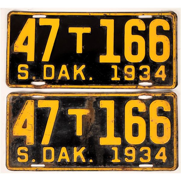 License Plates, South Dakota Truck Set 1934  [170091]