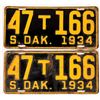 Image 1 : License Plates, South Dakota Truck Set 1934  [170091]