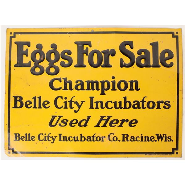 Belle City Incubators Metal & Porcelain Sign  [170230]