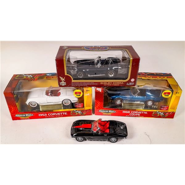 Corvette Diecasts, 3, and a Shelby Cobra  [168339]