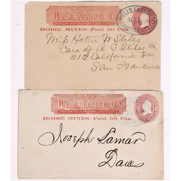 Boise Mines Wells Fargo Covers, c1863 (2)  [169407]