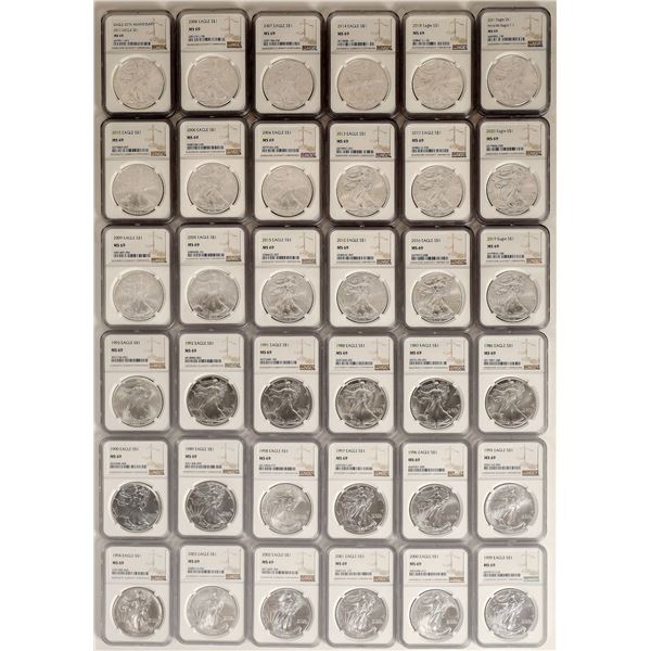 Silver Eagle Year Set: MS 69 (36 coins)  [166761]