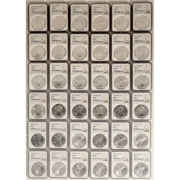 Silver Eagle Year Set: MS 69 (36 coins)  [166761]