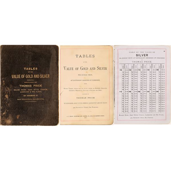 Tables Value of Gold and Silver Thomason Price  [131459]