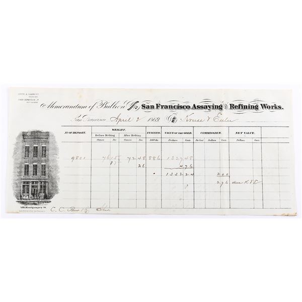 SF Assaying & Refining - Gold Receipt, rec'd from Kruse & Euler, et al.  [169238]