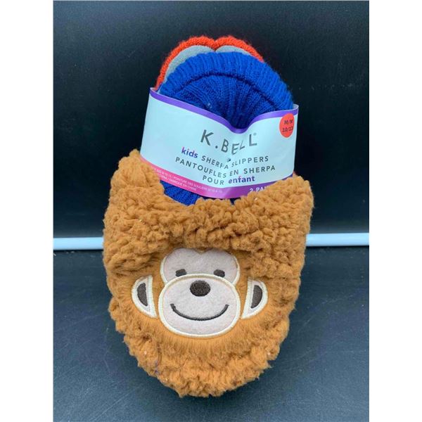 K. Bell Kids Sherpa Slippers 2pairs (10/13)