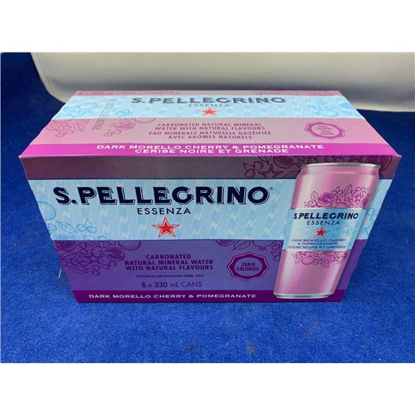 S. Pellegrino Carbonated Natural Mineral Water(8 x 330ml) Dark Morello Cherry & Pomegranate