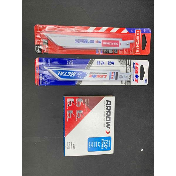 Lot of 6in Saw Blades and 6mm Staples