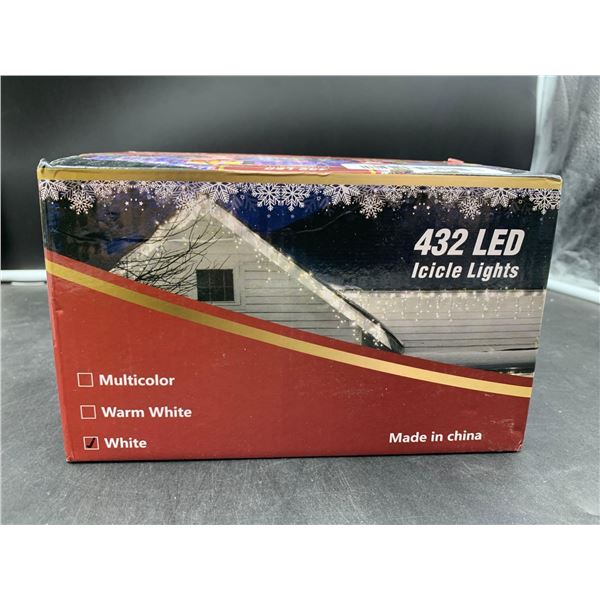 432 LED Icicle Lights-White