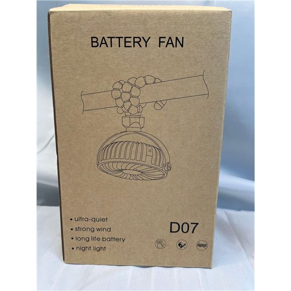 Ultra Quiet Battery Powered Fan with Night Light