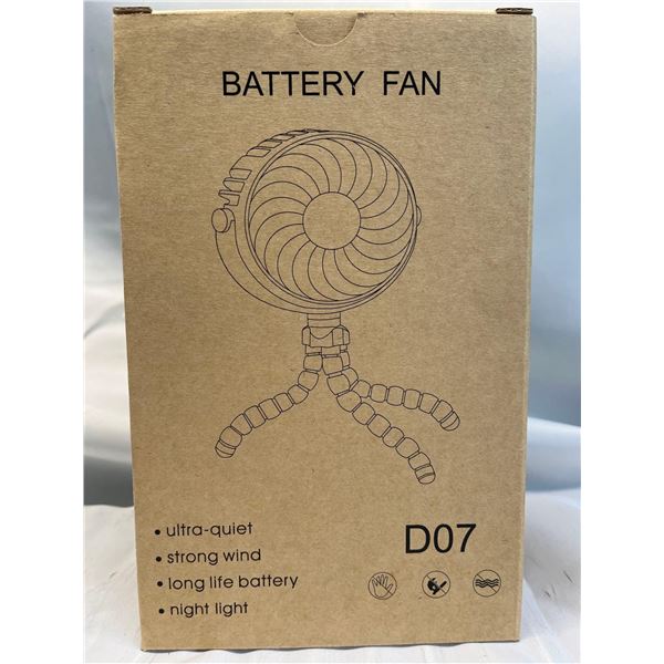 Ultra Quiet Battery Powered Fan with Night Light