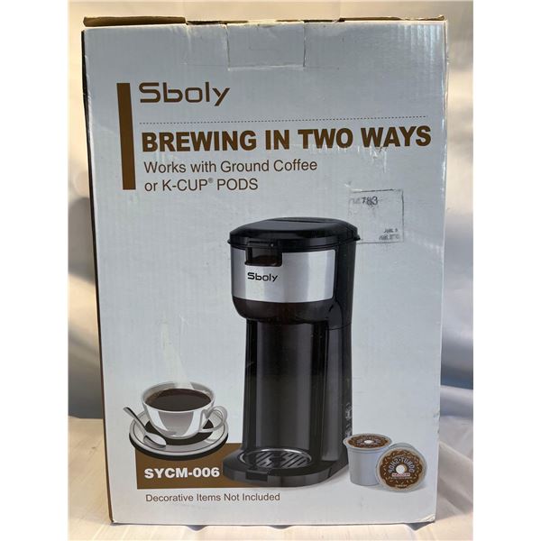 Sboly Brewing in Two Ways- Works with Ground Coffee or K-Cups