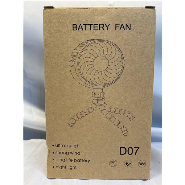 Ultra Quiet Battery Powered Fan with Night Light