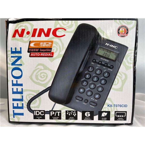N-INC Telefone with Hold Music and Alarm Clock