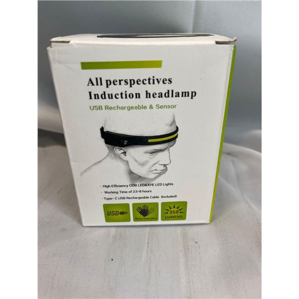 USB Rechargeable All Perspectives Indiction Headlamp