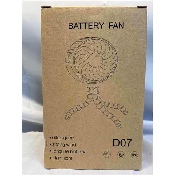 Ultra Quiet Battery Powered Fan with Night Light