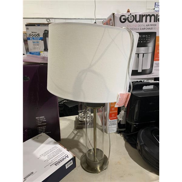 Glass Table Lamp with White Shade