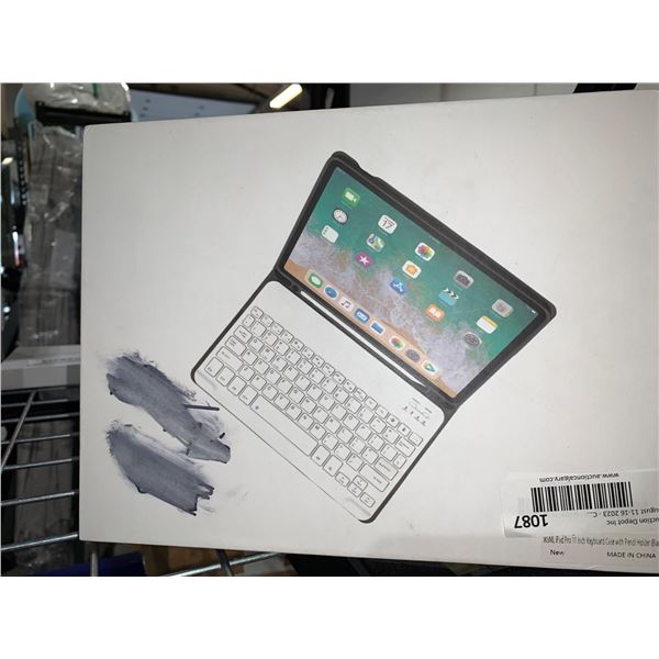 JKSML iPad Pro 11" Keyboard Case with Pencil Holder - Black