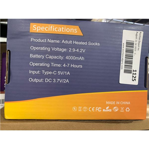 Adult Heated Socks with Charge Cord