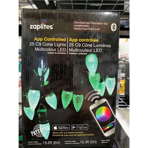 Zaplites APP controlled Christmas light strand multi color 20 ft