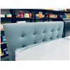 Image 6 : Queen Size grey overstuffed Fabric Bed Frame Set - INCLUDES CASPER MATTRESS & BOX SPRING