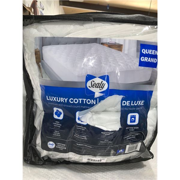 Sealy Luxury Cotton Mattress Protector Queen Size