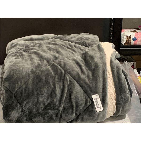 Queen Sized Sherpa Lined Bed blanket