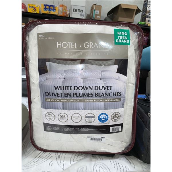 Hotel Grand White Down Duvet - king Sized