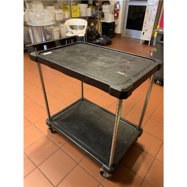 Rubbermaid Commercial Double Shelf Bus/Stock Cart
