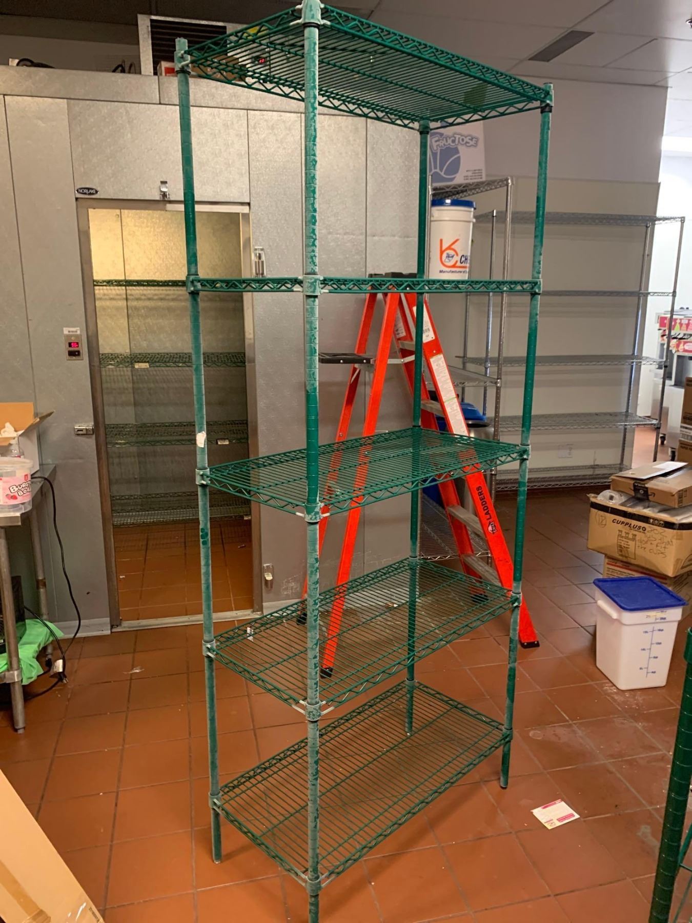 Green Metro 5 Rack Wire Shelving Unit approx.4ftx6ft