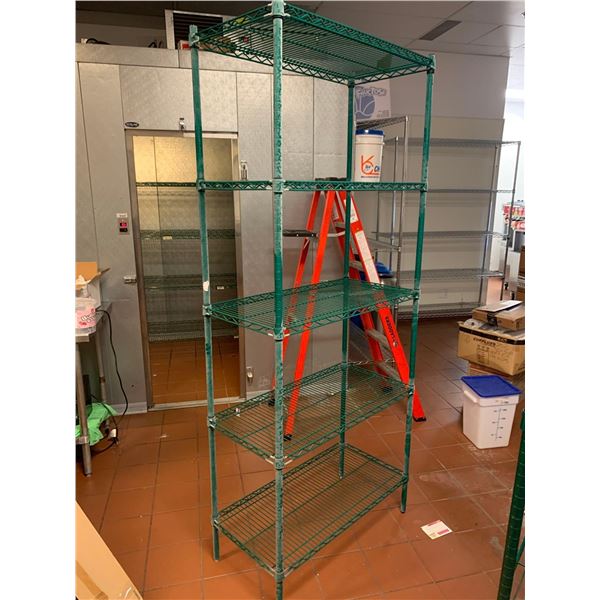 Green Metro 5 Rack Wire Shelving Unit approx.4ftx6ft