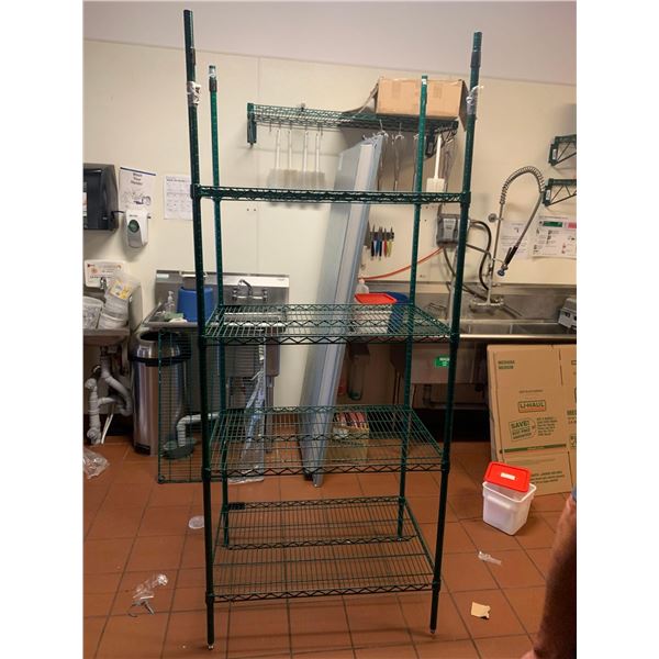 Green Metro 4 Rack Wire Shelving Unit approx.4ftx6ft