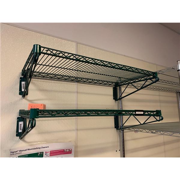 Green Metro Rack Wire Wall Mount Shelf approx 36 inch - LOT of 2