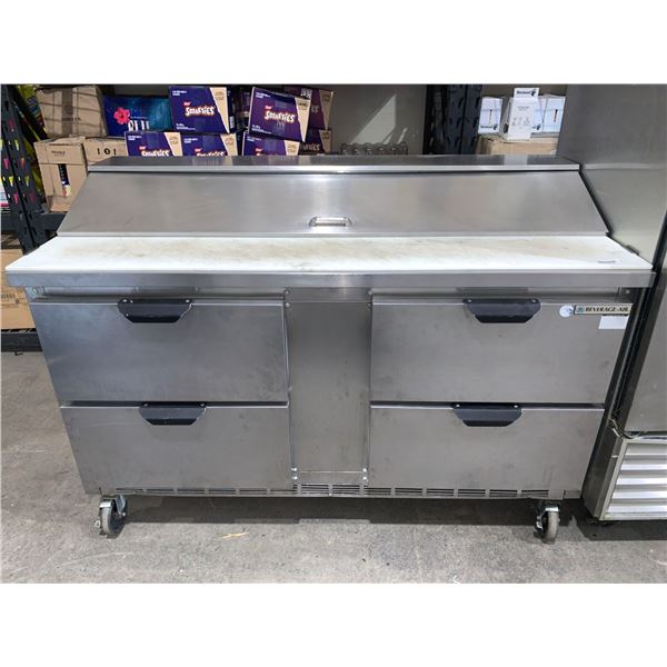 Beverage Air4 drawer Refrigerated Sandwich 60 inch prep Station-UNTESTED SOLD AS IS