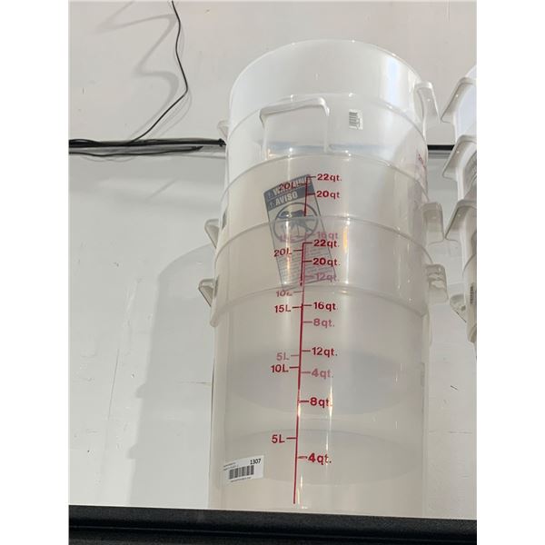 Lot of 20L Food Prep Measuring Buckets