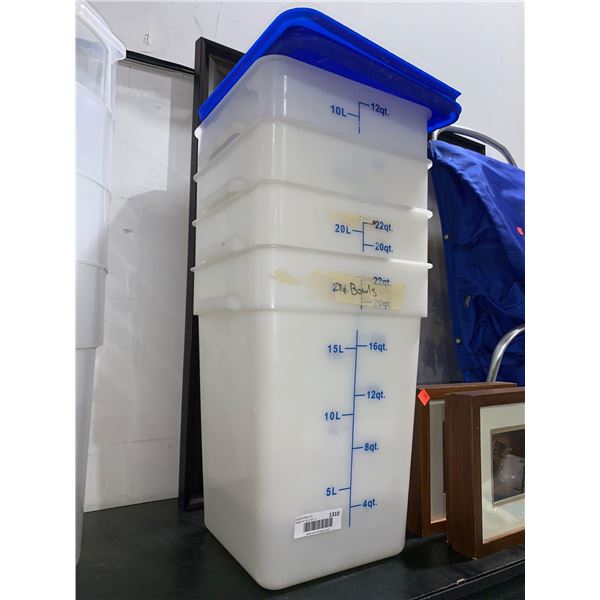 Lot of 10L Food Prep Measuring Buckets with lids